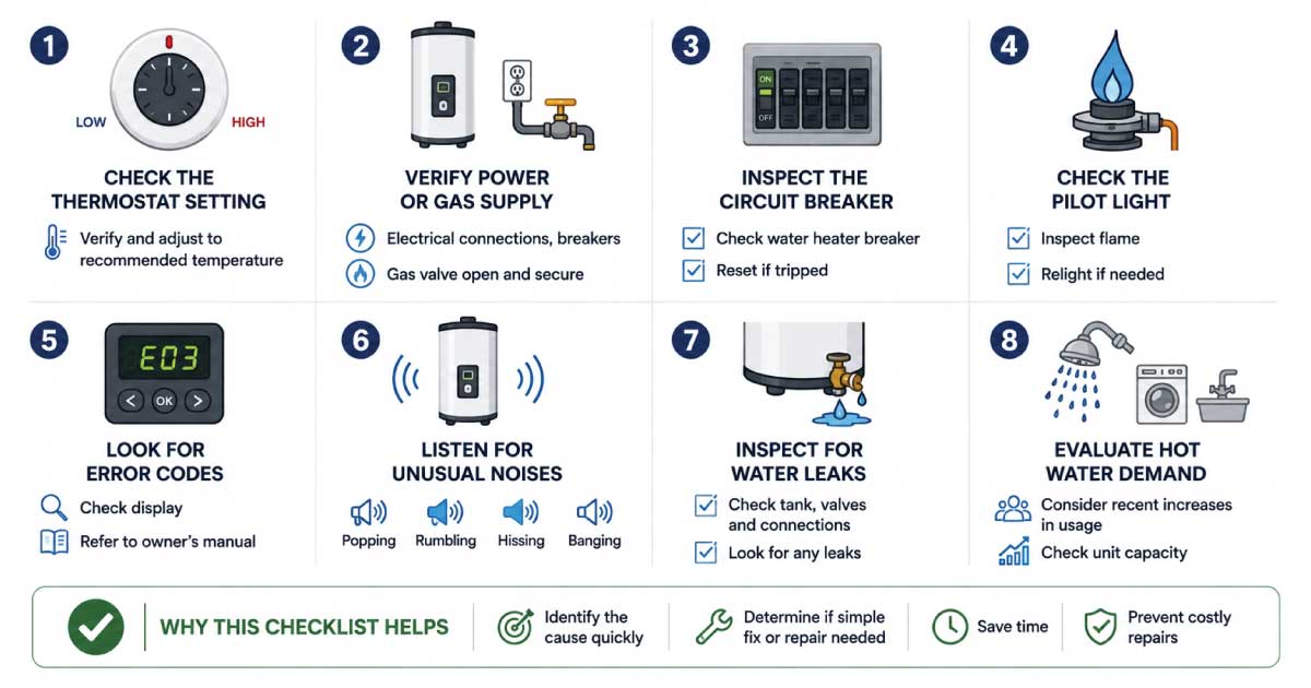 DIY Troubleshooting Checklist for Water Heater Not Heating Water