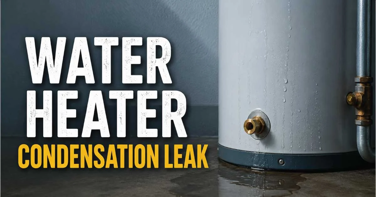 water heater condensation leak